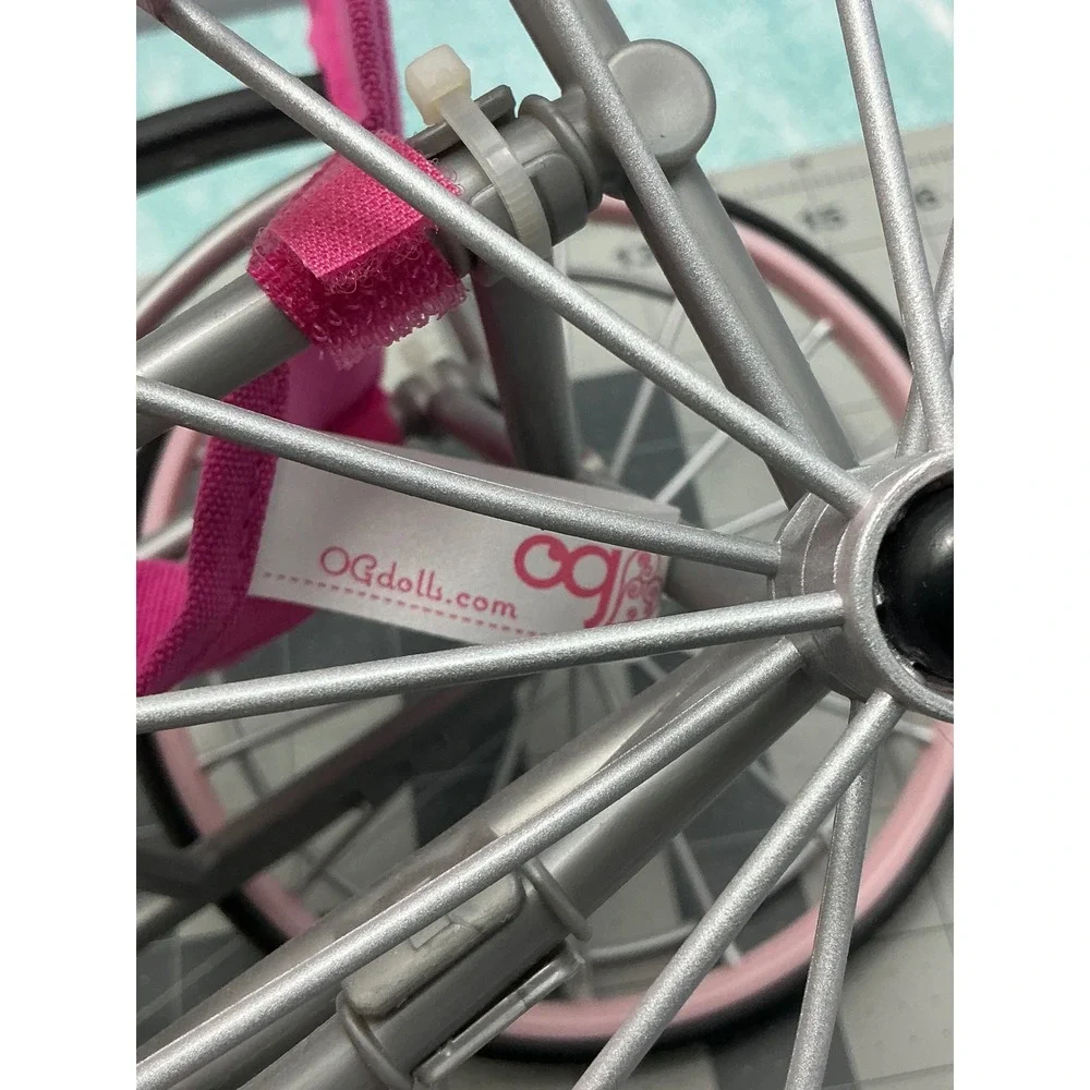 Our Generation OG Dolls Pink and Silver Wheelchair for 18 Inch Dolls Accessory